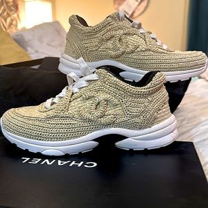 COPY - CHANEL Braided Raffia Sneakers